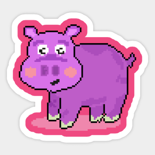 Pixel Hippo Serenade Sticker